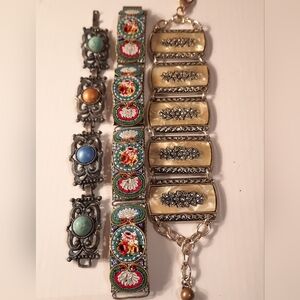 Vintage Antic Micromosaic Inlay ,and Other 2 Stunning Bracelets